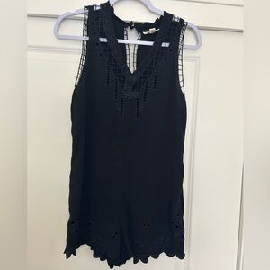 Staring at Stars Black Lace Detail Romper
